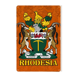 Rhodesia Coat Of Arms Memorabilia Metal Sign